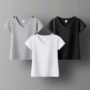 Polo cuello en V mujer